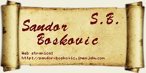 Šandor Bošković vizit kartica